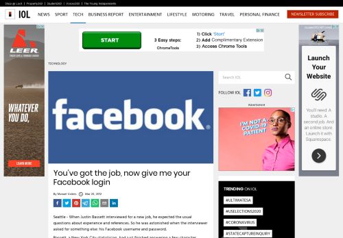 
                            12. You've got the job, now give me your Facebook login | IOL Business ...