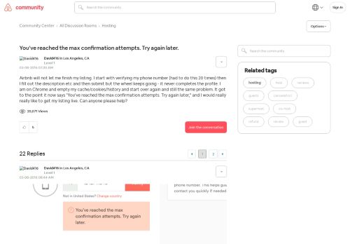 
                            7. You've reached the max confirmation attempts. Try ... - Airbnb ...