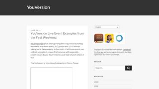 
                            6. YouVersion Live Event Examples from the First Weekend - YouVersion