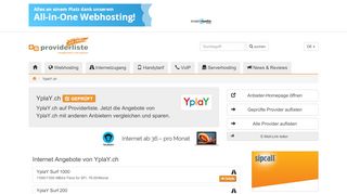 
                            8. YplaY.ch im Webhosting und Internet Vergleich - providerliste.ch