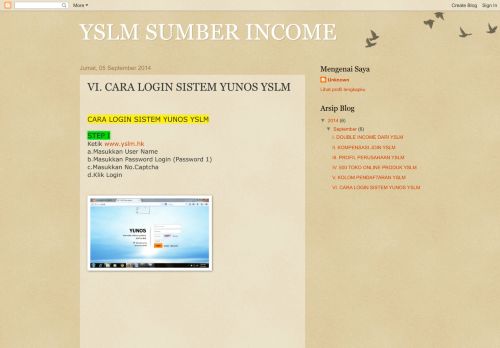
                            6. YSLM SUMBER INCOME: VI. CARA LOGIN SISTEM ...