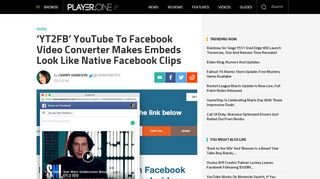 
                            7. 'YT2FB' YouTube To Facebook Video Converter Makes Embeds Look ...