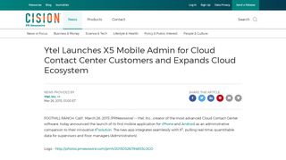 
                            7. Ytel Launches X5 Mobile Admin for Cloud Contact Center Customers ...
