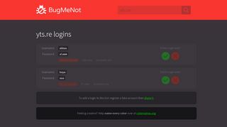 
                            9. yts.re passwords - BugMeNot