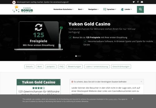 
                            10. Yukon Gold Casino - CasinoBonusCenter.com