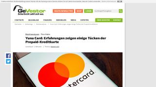 
                            11. Yuna Card: Tücken der Prepaid-Kreditkarte - GeVestor.de