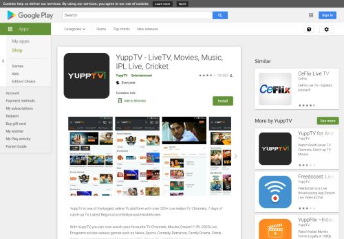 
                            5. YuppTV - LiveTV Movies Shows - Apps on Google Play