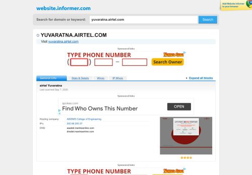 
                            3. yuvaratna.airtel.com at WI. airtel Yuvaratna - Website Informer