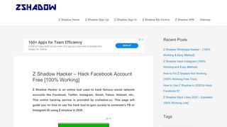 
                            8. Z Shadow Hacker - Sign Up Z-Shadow to Hack Facebook ID Free 2019