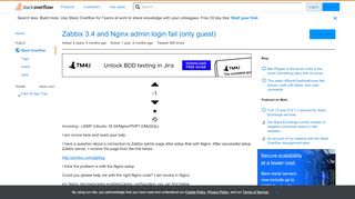 
                            8. Zabbix 3.4 and Nginx admin login fail (only guest) - Stack Overflow