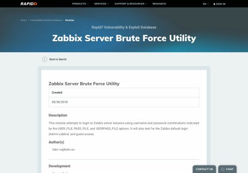 
                            12. Zabbix Server Brute Force Utility | Rapid7