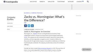 
                            10. Zacks Versus Morningstar Investment Research - Investopedia