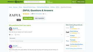 
                            10. ZAFUL Questions - ProductReview.com.au