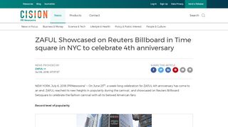 
                            13. ZAFUL Showcased on Reuters Billboard in Time square in NYC to ...