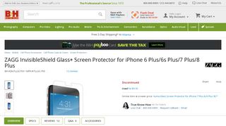 
                            12. ZAGG InvisibleShield Glass+ Screen Protector I7LLGC-F00 B&H