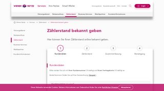 
                            1. Zählerstand bekannt geben - Wiener Netze