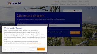 
                            5. Zählerstand eingeben - Netze BW GmbH