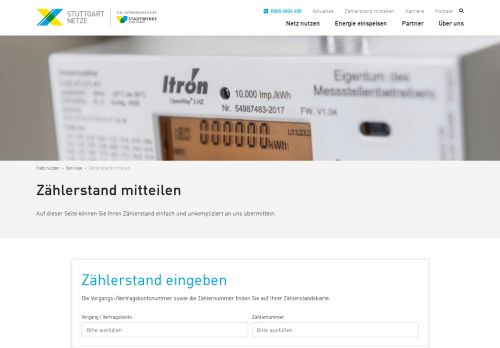 
                            9. Zählerstand mitteilen - Stuttgart Netze