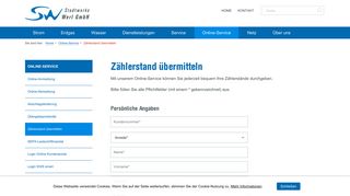 
                            7. Zählerstand übermitteln - Stadtwerke Werl