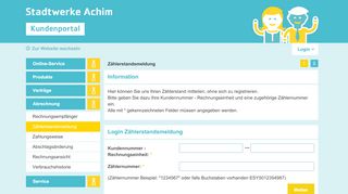 
                            4. Zählerstandsmeldung - Stadtwerke Achim