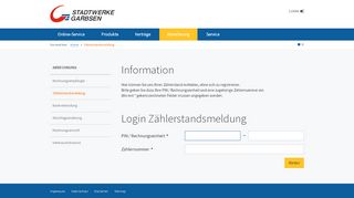 
                            4. Zählerstandsmeldung - Stadtwerke Garbsen - Online-Service