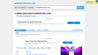 
                            6. zainjodataservices.com at Website Informer. Login. Visit ...