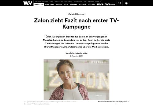 
                            10. Zalon zieht Fazit nach erster TV-Kampagne | W&V