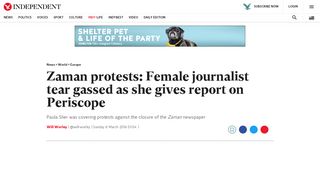 
                            10. Zaman protests: Female journalist tear gassed as she gives report on ...
