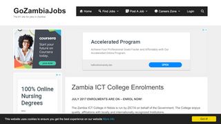 
                            12. Zambia ICT College Enrolments - Go Zambia Jobs