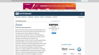 
                            10. Zanox - Unternehmensprofil | Gründerszene