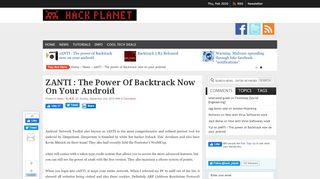 
                            8. zANTI : The power of Backtrack now on your android – Hack Planet