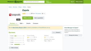 
                            7. Zapals Reviews - ProductReview.com.au