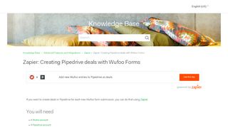 
                            11. Zapier: Creating Pipedrive deals with Wufoo Forms – Support Center
