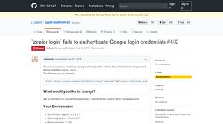
                            4. `zapier login` fails to authenticate Google login credentials · Issue ...