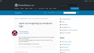 
                            6. zapier not recognizing my wordpress login | WordPress.org