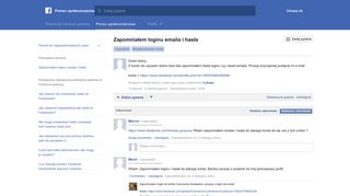 
                            2. Zapomniałem loginu emaila i hasła | Pomoc ... - Facebook