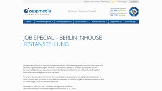 
                            6. zappmedia® - JOB SPECIAL: Berlin - Kaufmann für audiovisuelle ...