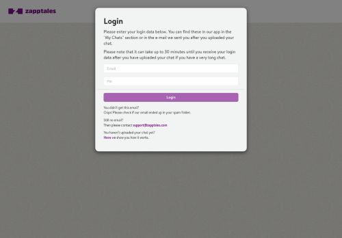 
                            3. Zapptales login - Access your personal chat edition page