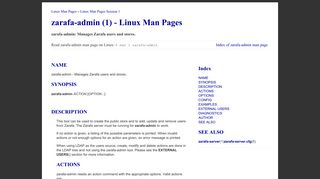 
                            4. zarafa-admin - Manages Zarafa users and stores. - Linux Man Pages (1)