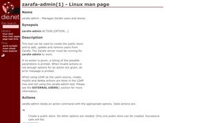
                            1. zarafa-admin(1): Manages Zarafa users/stores - Linux man page