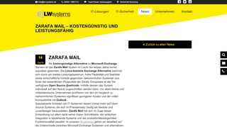 
                            10. Zarafa Mail – kostengünstig und leistungsfähig - LW Systems