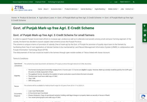 
                            3. Zarai Taraqiati Bank Ltd » Govt. of Punjab Mark-up free Agri ...