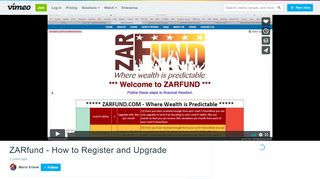 
                            12. ZARfund - How to Register and Upgrade on Vimeo