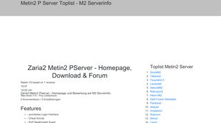 
                            10. Zaria2 Metin2 Pserver - Homepage, Download & Forum