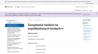 
                            5. Zarządzanie hasłami na współdzielonych kontach - TechNet - Microsoft