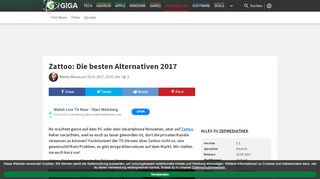 
                            8. Zattoo: Die besten Alternativen 2017 – GIGA