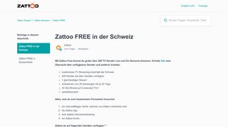 
                            6. Zattoo FREE in der Schweiz – Zattoo Support