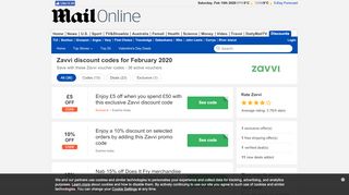 
                            9. Zavvi discount code → £5 OFF in February 2019 - Daily Mail