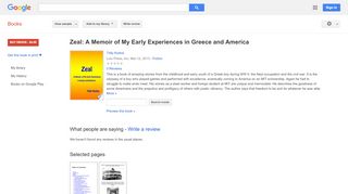 
                            12. Zeal: A Memoir of My Early Experiences in Greece and America