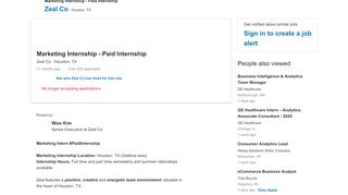 
                            7. Zeal Co hiring Marketing Internship - Paid Internship in Houston ...